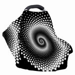 Black And White Spiral Dot Print Baby Seat Cover