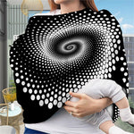 Black And White Spiral Dot Print Baby Seat Cover