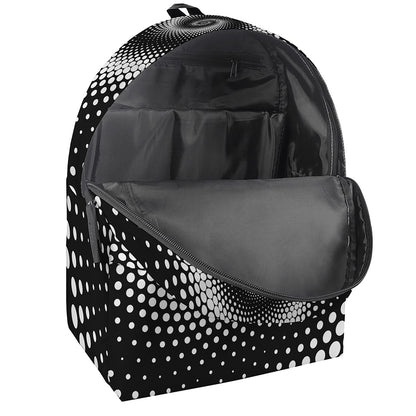 Black And White Spiral Dot Print Backpack