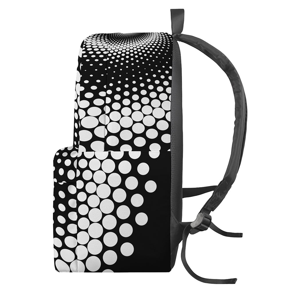 Black And White Spiral Dot Print Backpack
