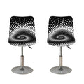 Black And White Spiral Dot Print Bar Stool Covers
