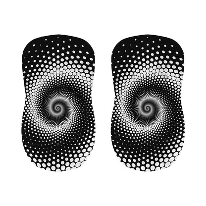 Black And White Spiral Dot Print Bar Stool Covers