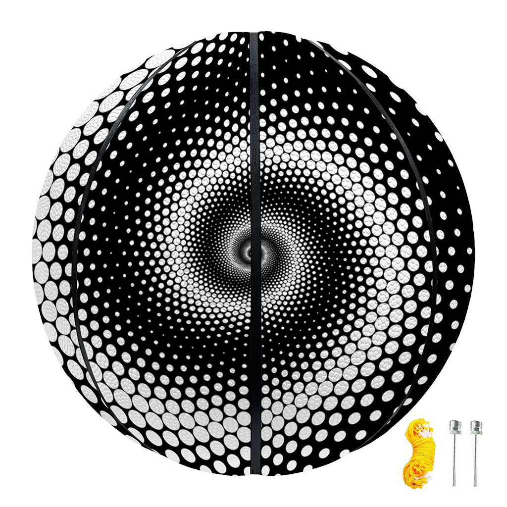 Black And White Spiral Dot Print Basketball