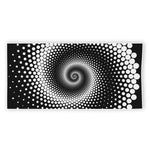 Black And White Spiral Dot Print Beach Towel