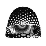Black And White Spiral Dot Print Beanie