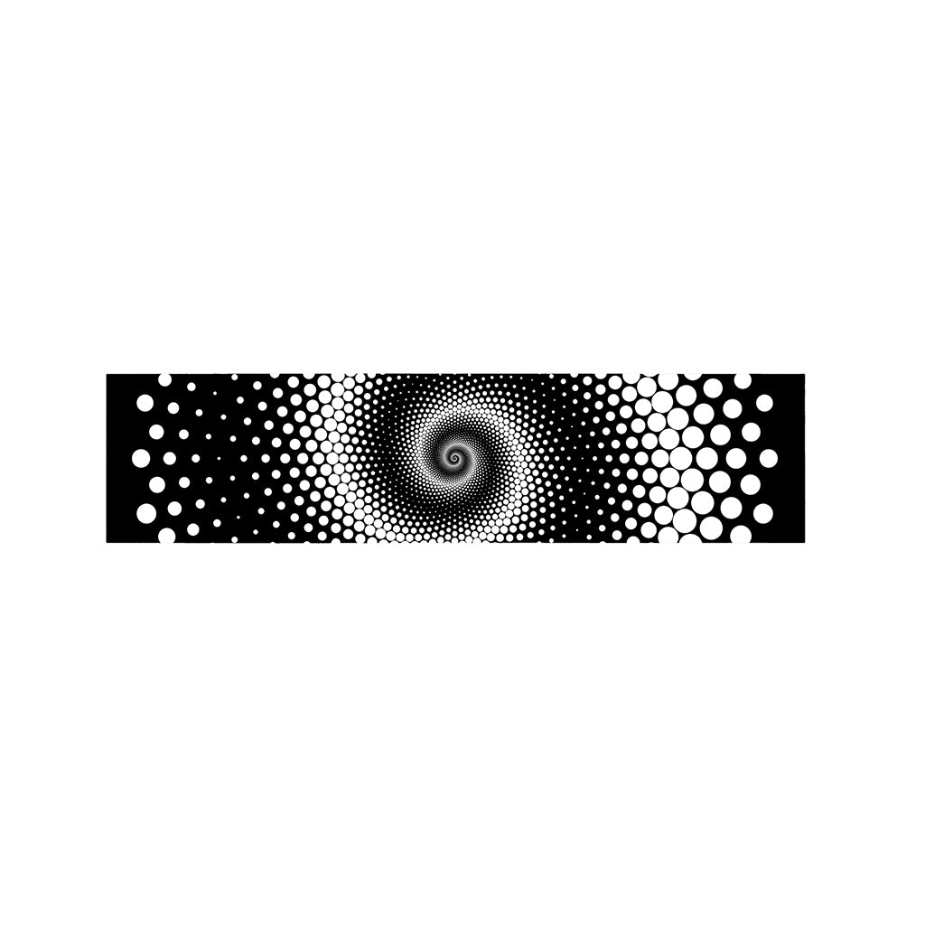 Black And White Spiral Dot Print Bed Runner