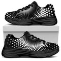 Black And White Spiral Dot Print Black Chunky Shoes
