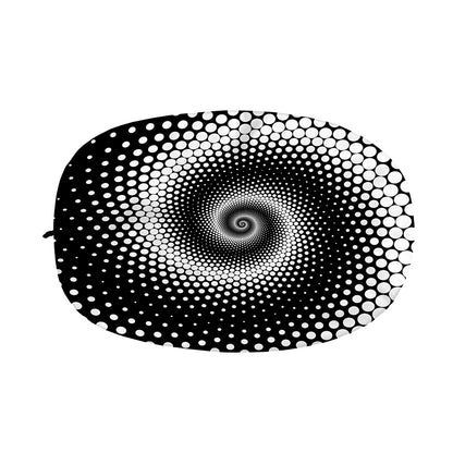 Black And White Spiral Dot Print Car Side Mirror Covers