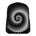 Black And White Spiral Dot Print Casual Backpack