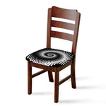 Black And White Spiral Dot Print Chair Cushion Cover