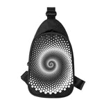 Black And White Spiral Dot Print Chest Bag