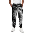Black And White Spiral Dot Print Cotton Sweatpants