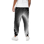 Black And White Spiral Dot Print Cotton Pants
