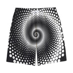 Black And White Spiral Dot Print Cotton Shorts