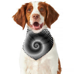 Black And White Spiral Dot Print Dog Bandana
