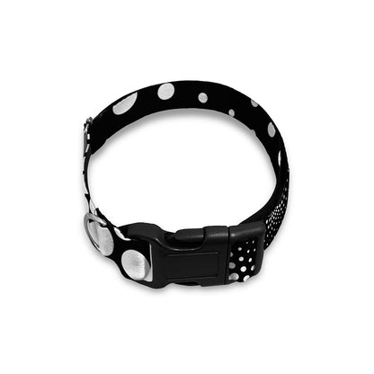 Black And White Spiral Dot Print Dog Collar