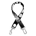 Black And White Spiral Dot Print Dog Seat Belt