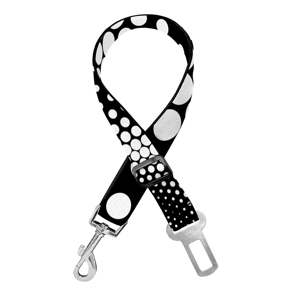 Black And White Spiral Dot Print Dog Seat Belt