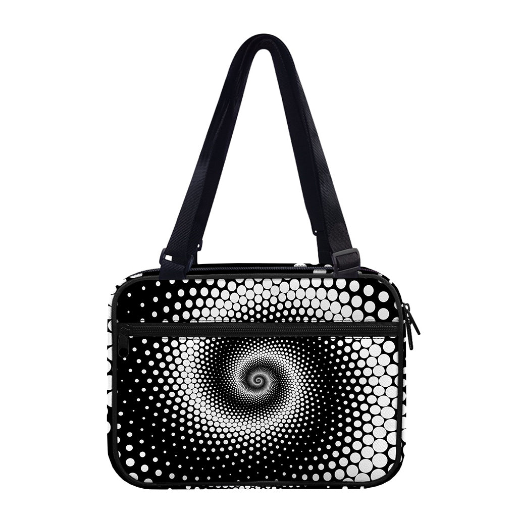 Black And White Spiral Dot Print Double Strap Bible Bag