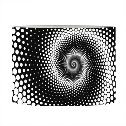 Black And White Spiral Dot Print Drum Lamp Shade