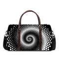 Black And White Spiral Dot Print Duffel Bag