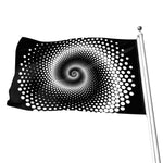 Black And White Spiral Dot Print Flag