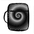 Black And White Spiral Dot Print Front Pocket Bible Bag