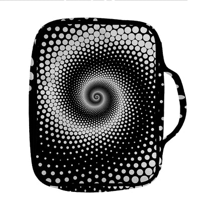 Black And White Spiral Dot Print Front Pocket Bible Bag