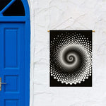Black And White Spiral Dot Print Garden Flag