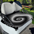 Black And White Spiral Dot Print Golf Cart Seat Cover