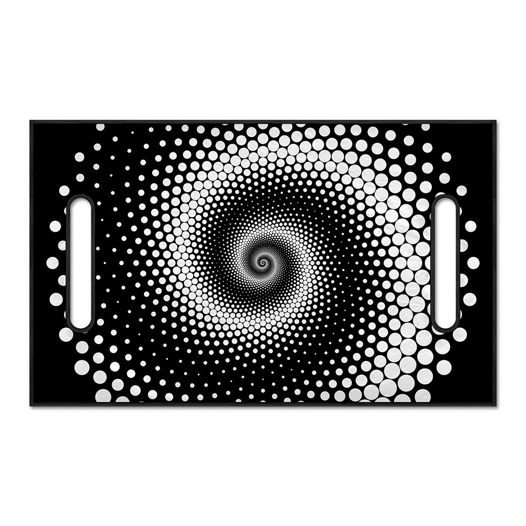 Black And White Spiral Dot Print Golf Cart Seat Cover