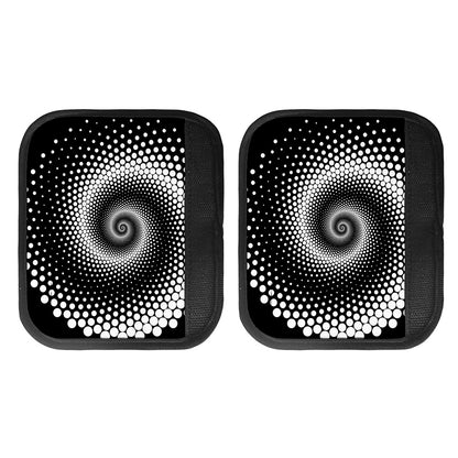 Black And White Spiral Dot Print Handle Covers