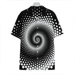 Black And White Spiral Dot Print Hawaiian Shirt
