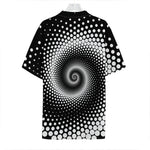 Black And White Spiral Dot Print Hawaiian Shirt