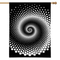 Black And White Spiral Dot Print House Flag