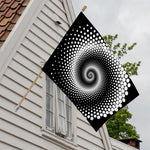 Black And White Spiral Dot Print House Flag