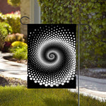 Black And White Spiral Dot Print House Flag