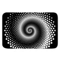Black And White Spiral Dot Print Indoor Door Mat
