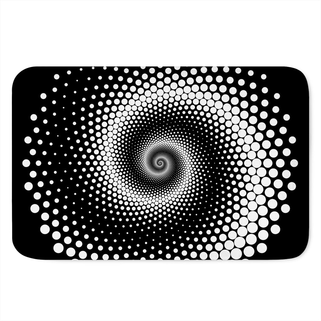 Black And White Spiral Dot Print Indoor Door Mat