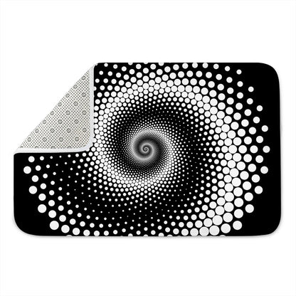 Black And White Spiral Dot Print Indoor Door Mat