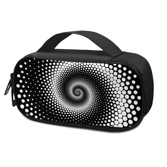 Black And White Spiral Dot Print Insulin Cooler Travel Case