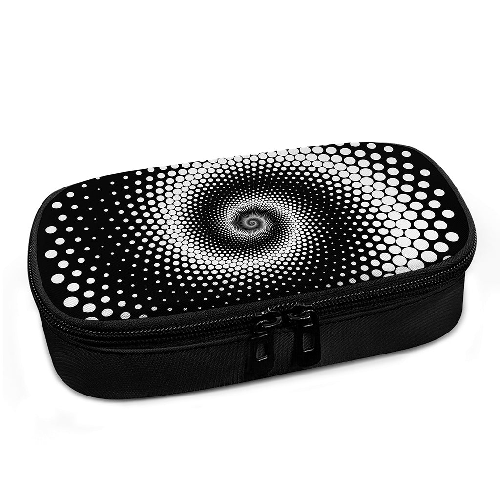 Black And White Spiral Dot Print Insulin Cooler Travel Case