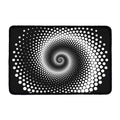 Black And White Spiral Dot Print Kitchen Mat