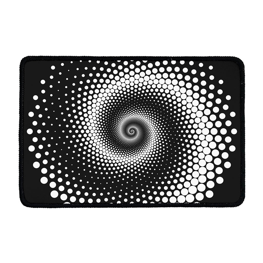 Black And White Spiral Dot Print Kitchen Mat