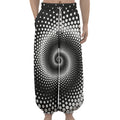 Black And White Spiral Dot Print Lantern Pants