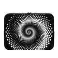 Black And White Spiral Dot Print Laptop Sleeve