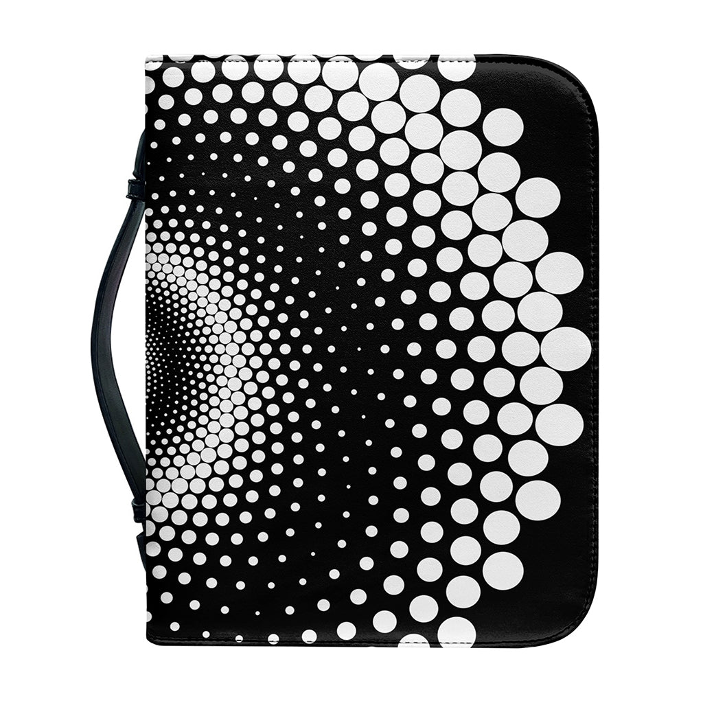 Black And White Spiral Dot Print Leather Bible Cover