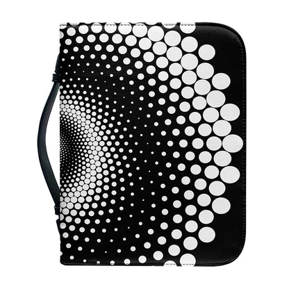 Black And White Spiral Dot Print Leather Bible Cover
