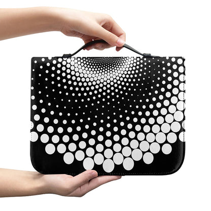 Black And White Spiral Dot Print Leather Bible Cover