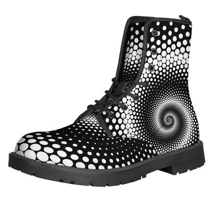 Black And White Spiral Dot Print Backpack